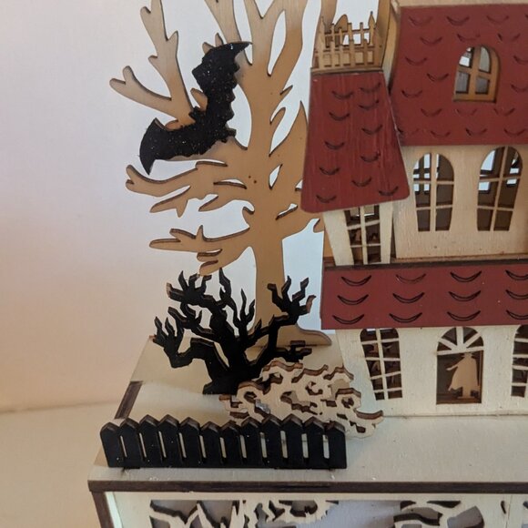 NWT LED Martha Stewart Home Halloween Haunted House JOL Bat Trees Cat Decoration - Picture 11 of 16